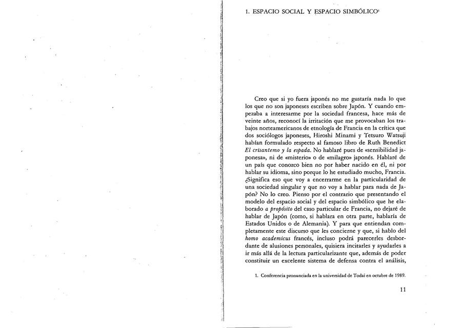 BOURDIEU Pierre Espacio social y espacio simbólic