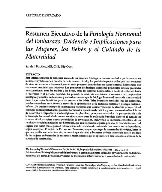 11 RESUMEN EJECUTIVO DE LA FISIOLOGIA HORMONAL DEL