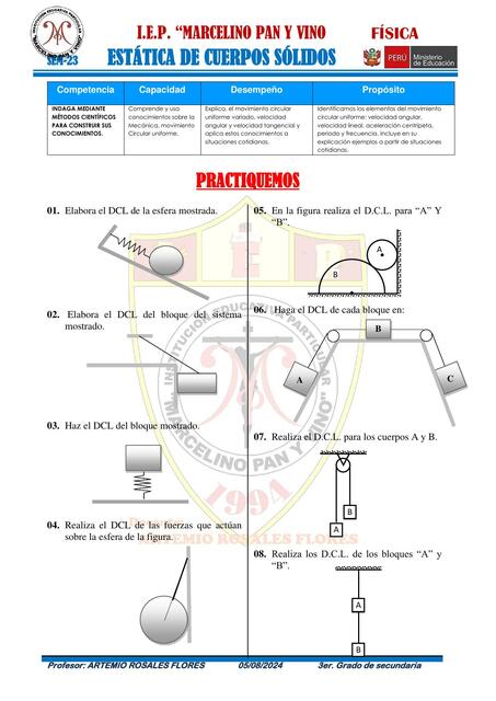 SEM 23 ESTATICA CUERPOS SOLIDOS I 3RO