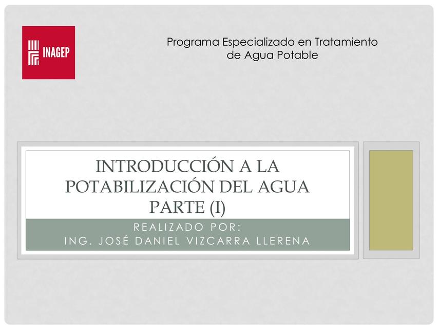 Introducción a la Potabilizacion del agua 1