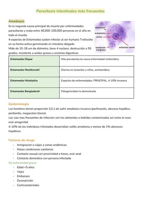 Parasitosis intestinales más frecuentes - Medicina familiar