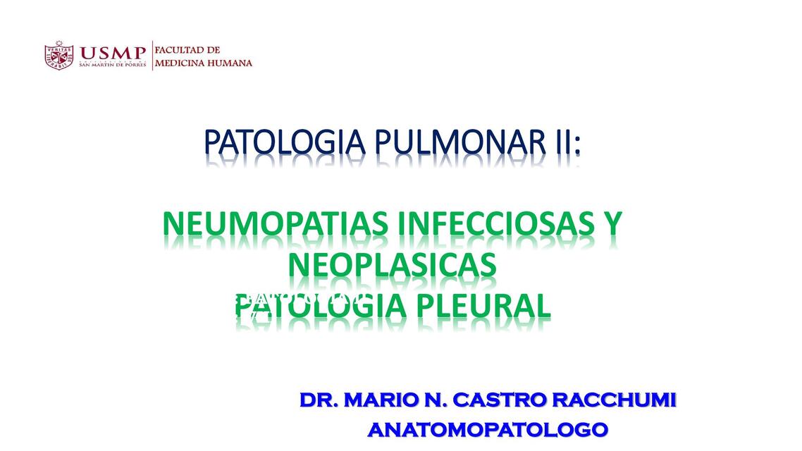 4TA CLASE PATOLOGIA PULMONAR II