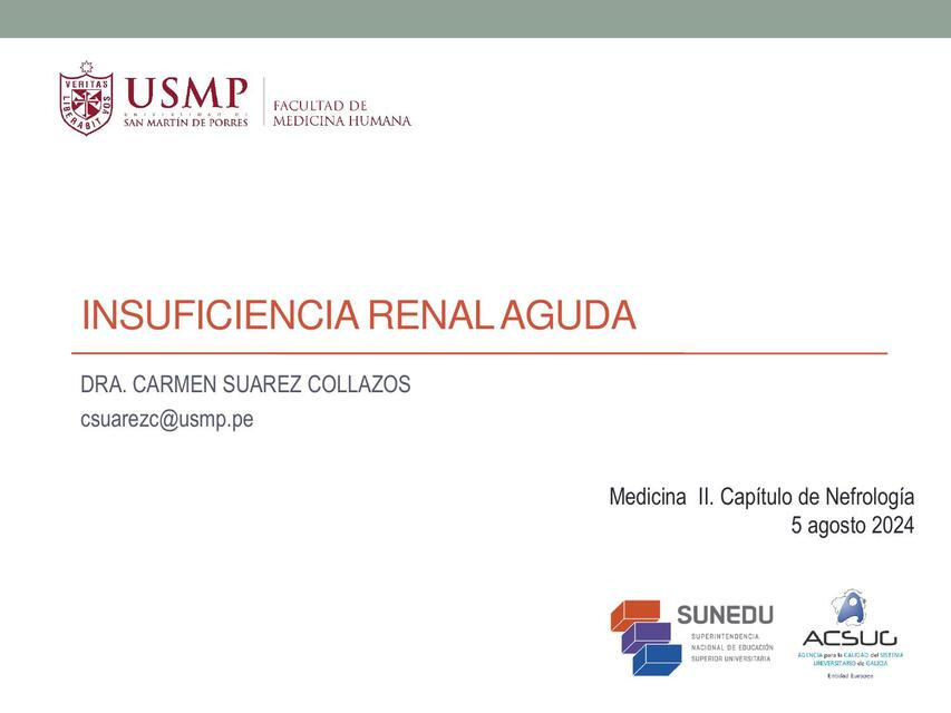 INSUFICIENCIA RENAL AGUDA MEDICINA II USMP