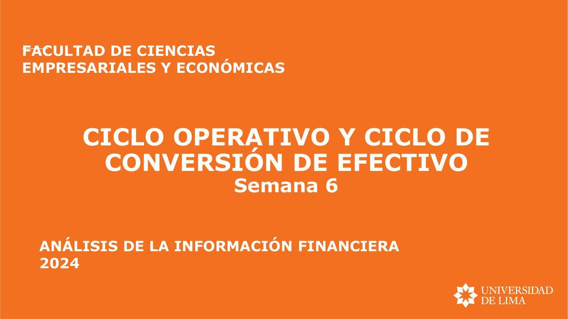 CICLO OPERATIVO Y CICLO DE CONVERSIÓN