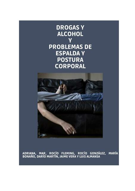 Trabajo drogas alcohol y problemas de espalda