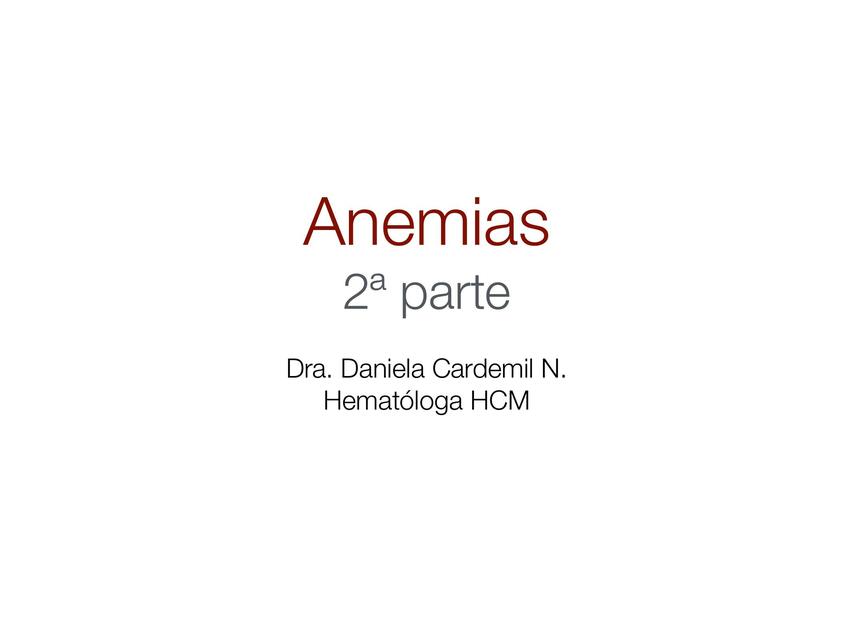 Anemias II