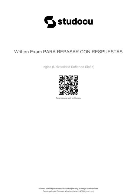 written exam para repasar con respuestas