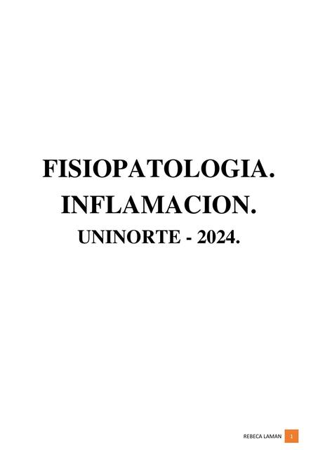 INFLAMACION FISIOPATOLOGIA