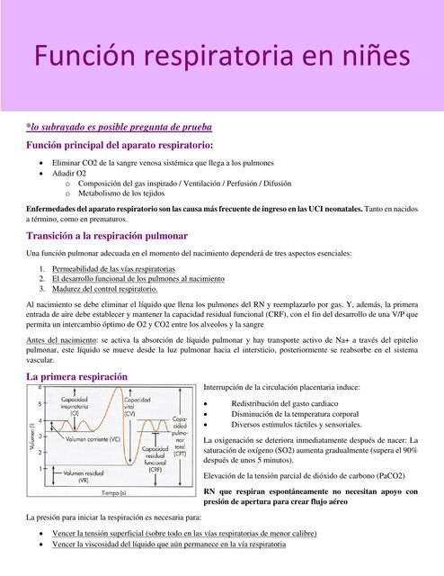 Clase 70 funciones respiratorias en niñs