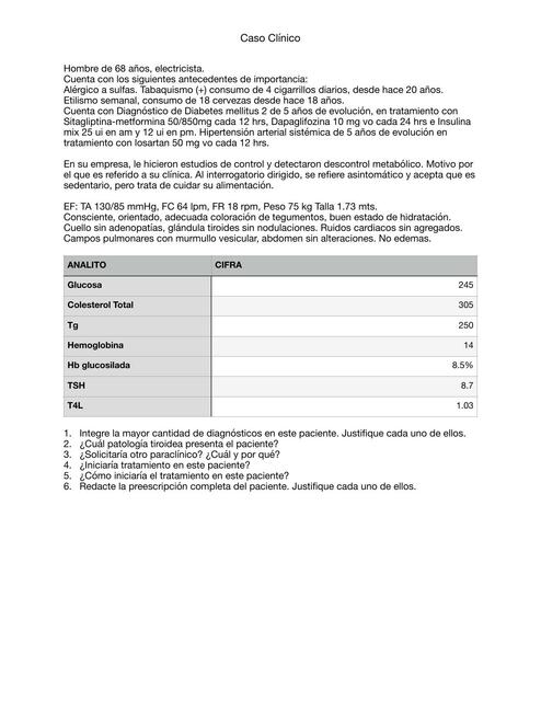 CASO CLÍNICO TIROIDES