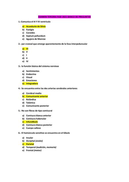 FASE 3 EXÁMEN TEÓRICO NEUROANATOMIA