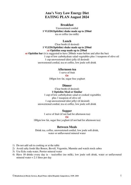 Vled Program Recipes Ana L G VLED Meal Plan From August 15 | Ana Maria | uDocz