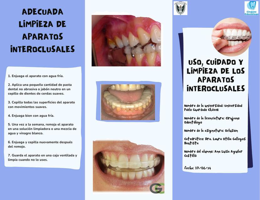 Tríptico de guarda oclusal