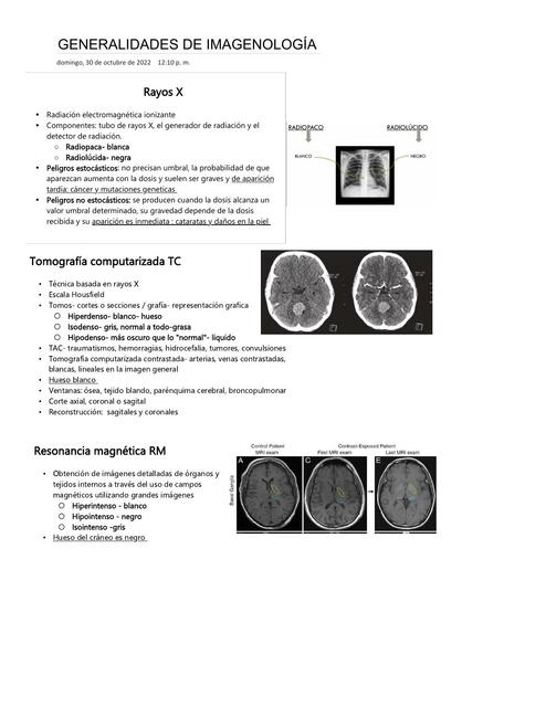GENERALIDADES DE IMAGENOLOGÍA
