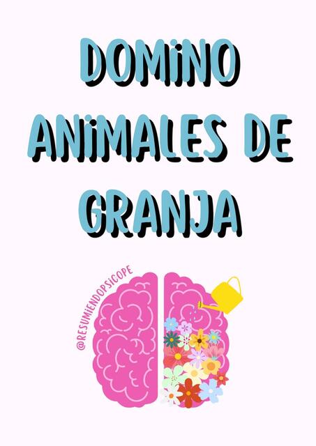 Materia terapéuticos. Domino animales de granja