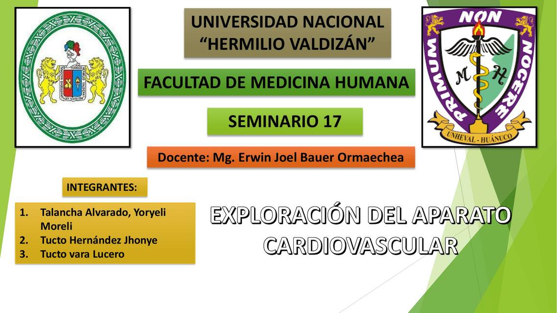 EXPLORACIÓN DEL APARATO CARDIOVASCULAR