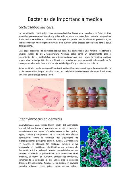 Bacterias de importancia medica