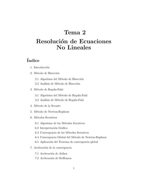 Resolución de Ecuaciones No Lineales