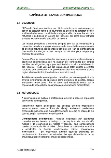 Plan De Contingencias para un Proyecto