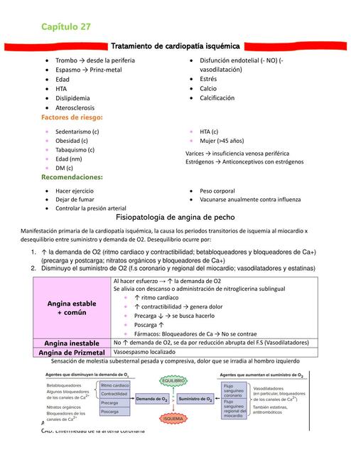 Capítulo 27 - Tratamiento de la cardiopatía isquémica