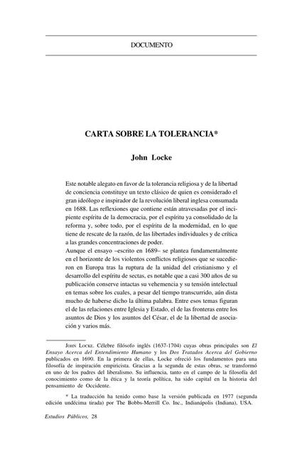 LC La carta sobre la tolerancia