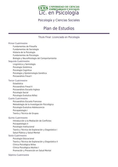 plan estudio psicologia