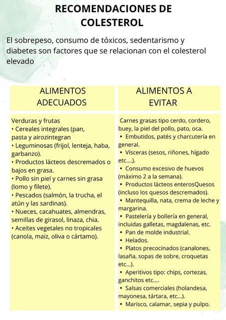 Mayret RECOMENDACIONES COLESTEROL | Yosse mayret | uDocz
