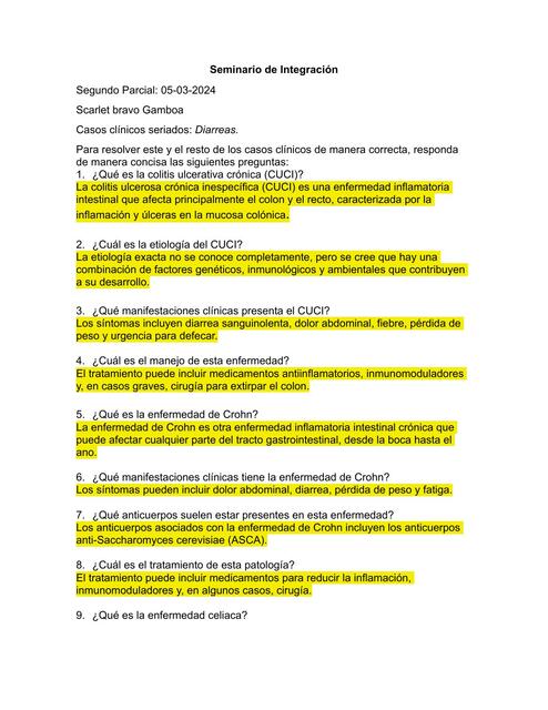 CASOS CLÍNICOS SOBRE DIARREAS