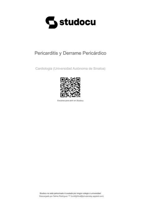 pericarditis y derrame pericardico