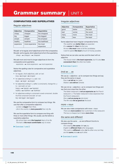 Grammar summary Unit 5