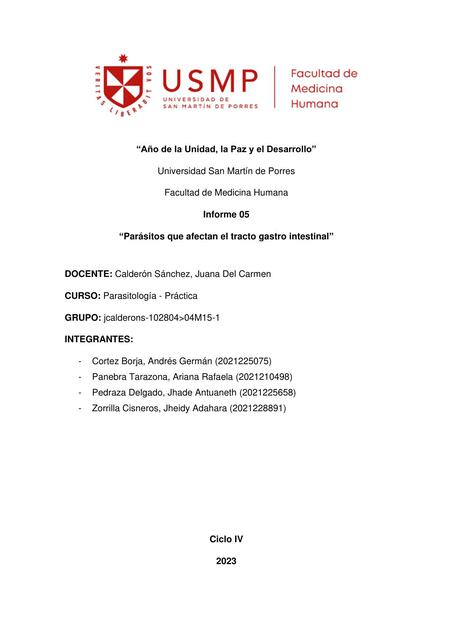 Informe Parasito S5