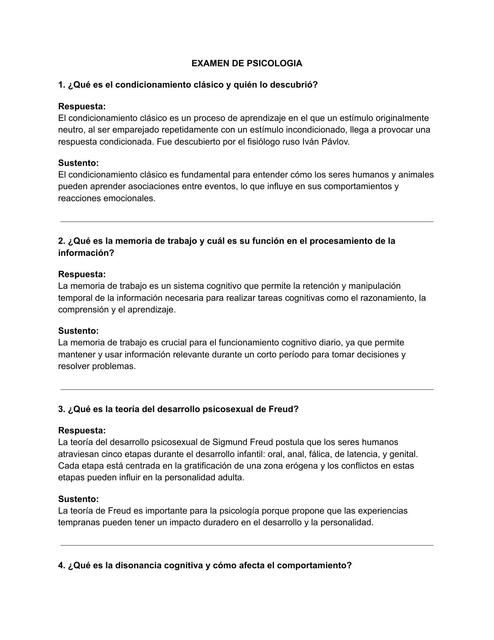 EXAMEN DE PSICOLOGIA