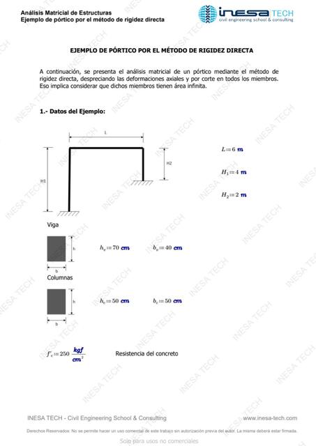 4 3 IT Ejemplo Pórtico por Método de Rigidez Direc