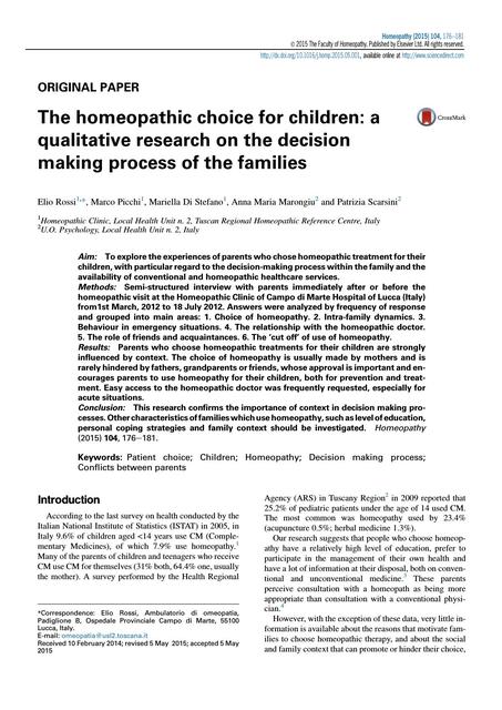 The homeopathic choice for children