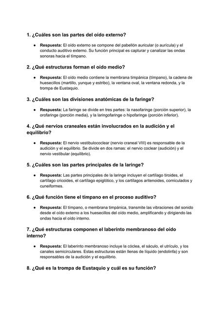 Quiz Anatomia otorrino