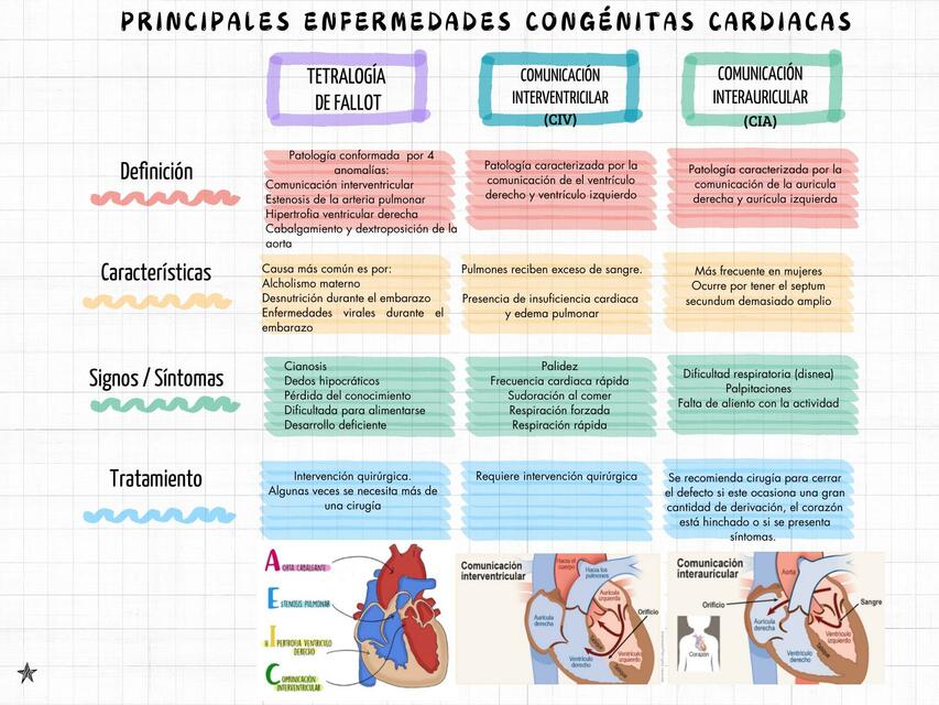 principales enfermedades congénitas cardiacas