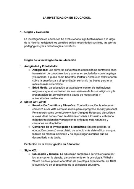 LA INVESTIGACION EN EDUCACION Y CONOCIMIENTO TIPOS