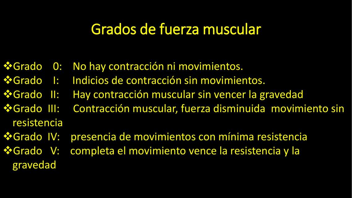 Grados de fuerza muscular Y ESCALA DE GLASGOW