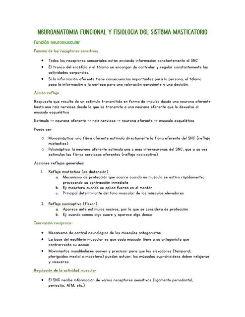 Neuroanatomía funcional y fisiología del sistema m