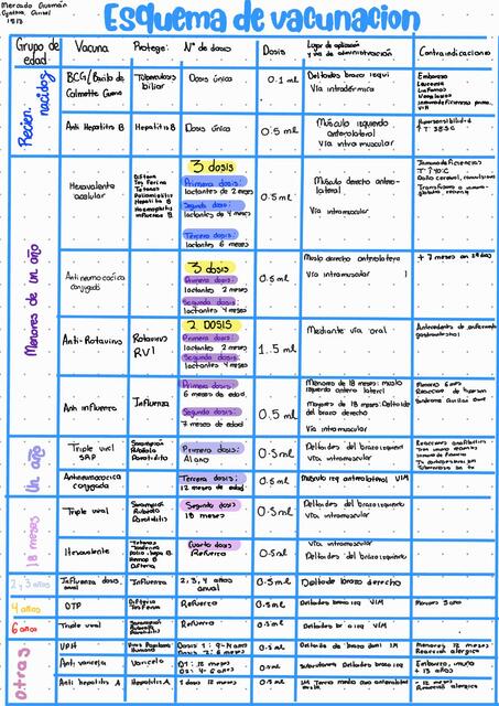 Esquema de vacunación