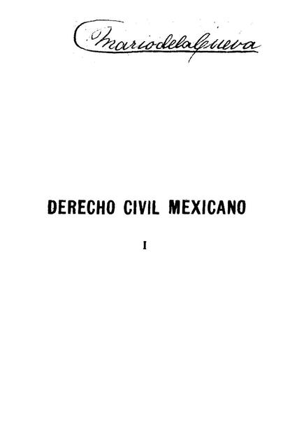 DERECHO CIVIL MEXICANO I