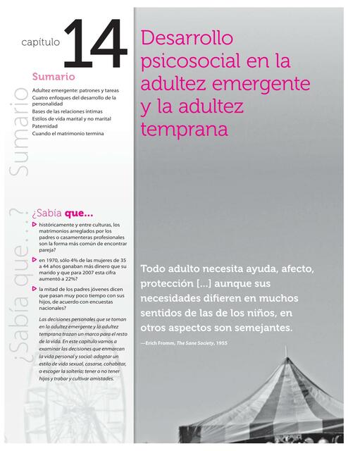 Desarrollo psicosocial adultez temprana