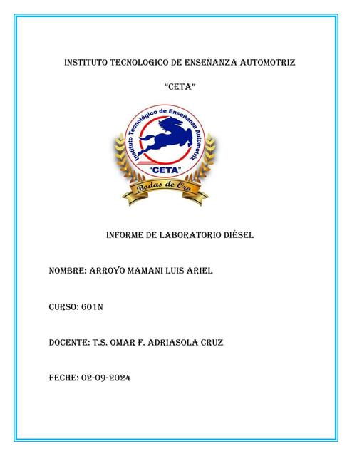 Informe de laboratorio diesel 