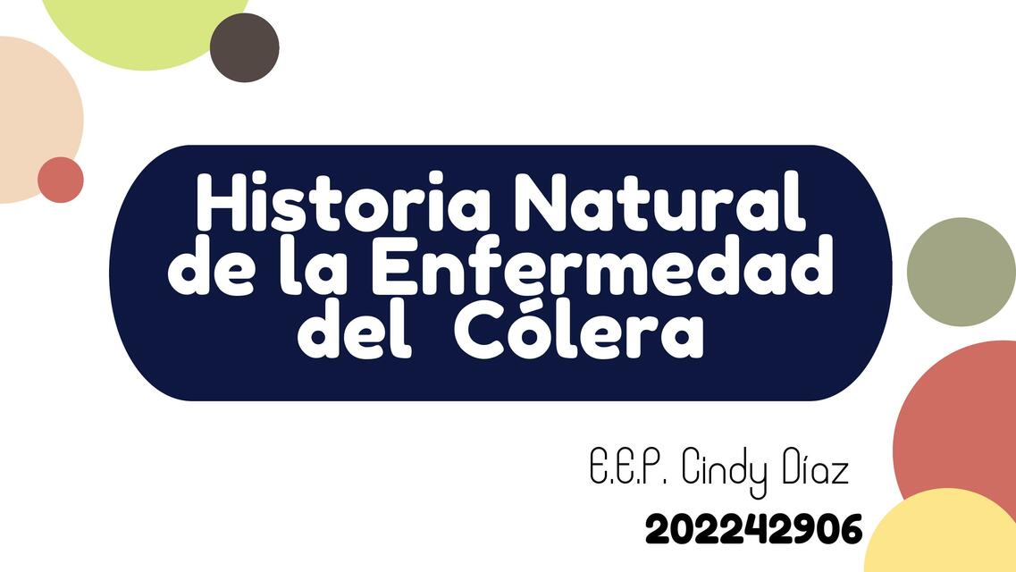 Historia Natural de enfermedad del cólera