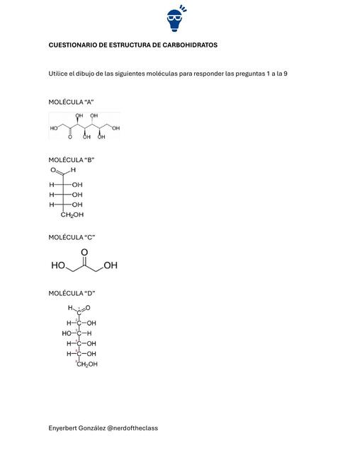 Cuestionario de Estructura de Carbohidratos