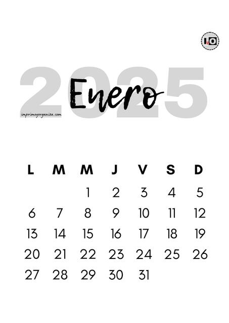 Calendario Mensual Elegante