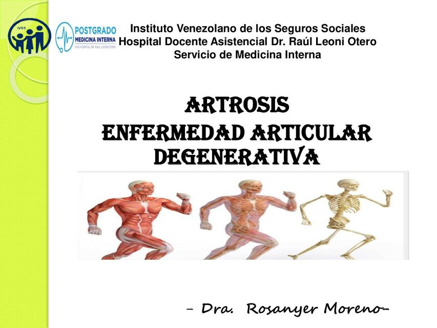 Artrosis enfermedad articular degenerativa 