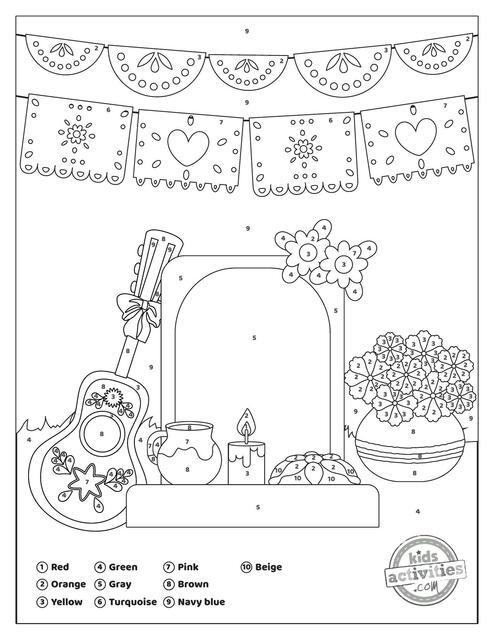 Day of the Dead Color by Number Printable | tanya | uDocz