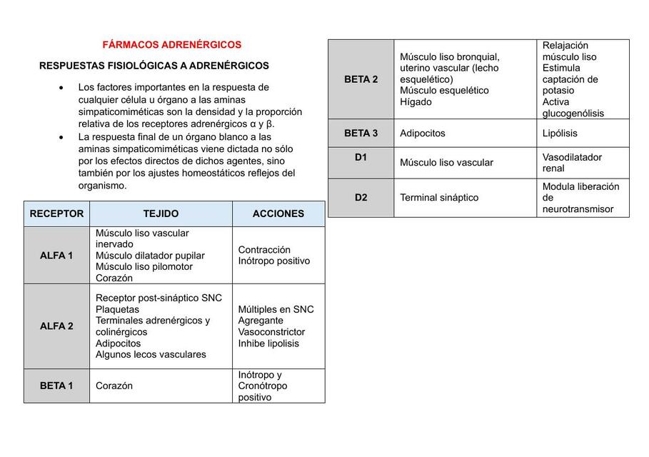 FÁRMACOS ADRENÉRGICOS ARANA