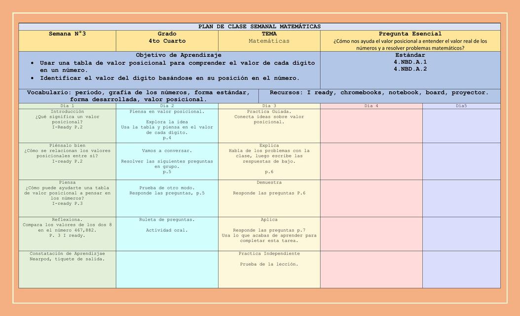 Plan De Clase Semanal Carlos Udocz